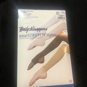 Body Wrappers Total Stretch Tights C82 Stirrup Foot Black Size Child M/L 8-14NEW